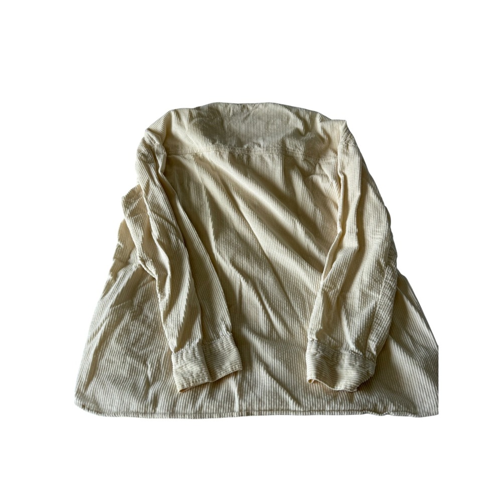 Hollister Womens Cream Corduroy Button Down Shirt Oversized Long Sleeve Small - Picture 3 of 10